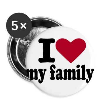 Family - Familie - Buttons groß 56 mm (5er Pack) - Weiß - Vorne