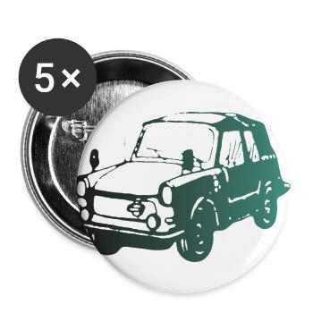  601 Kübel Stoffhund - Buttons groß 56 mm (5er Pack) - Weiß - Vorne