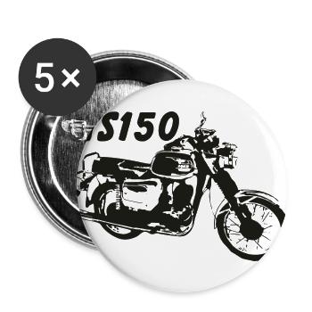 MZ TS150 - Buttons groß 56 mm (5er Pack) - Weiß - Vorne