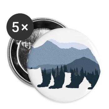 Forest Bear - Buttons large 2.2''/56 mm (5-pack) - white - Front