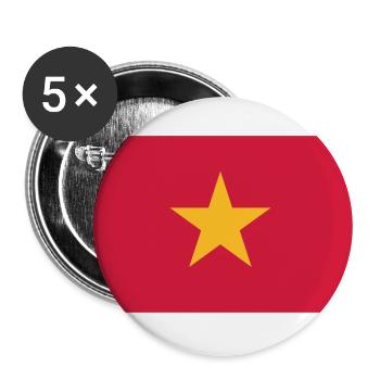 National Flag Of Vietnam - Buttons large 2.2''/56 mm (5-pack) - white - Front