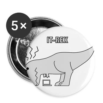 Informatik IT-Rex - Buttons groß 56 mm (5er Pack) - Weiß - Vorne