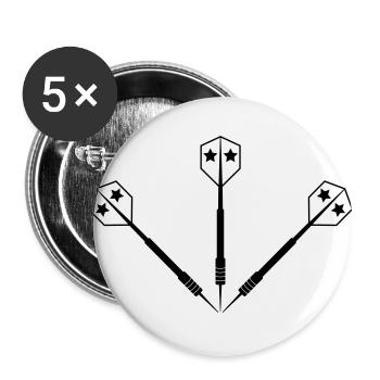 Darts Dartpfeil Dartpfeile 2c - Buttons groß 56 mm (5er Pack) - Weiß - Vorne