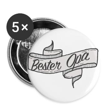 Bester Opa - Buttons groß 56 mm (5er Pack) - Weiß - Vorne