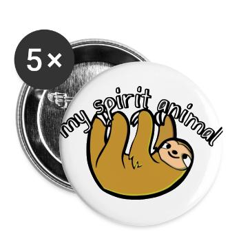 My Spirit Animal - Buttons large 2.2''/56 mm (5-pack) - white - Front