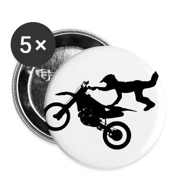 motorcyclist - Buttons large 2.2''/56 mm (5-pack) - white - Front
