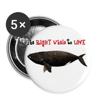 The right whale to love - Ballena franca - baleine - Buttons large 2.2''/56 mm (5-pack) - white - Front