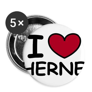 I ♥ Herne - Buttons large 2.2''/56 mm (5-pack) - white - Front