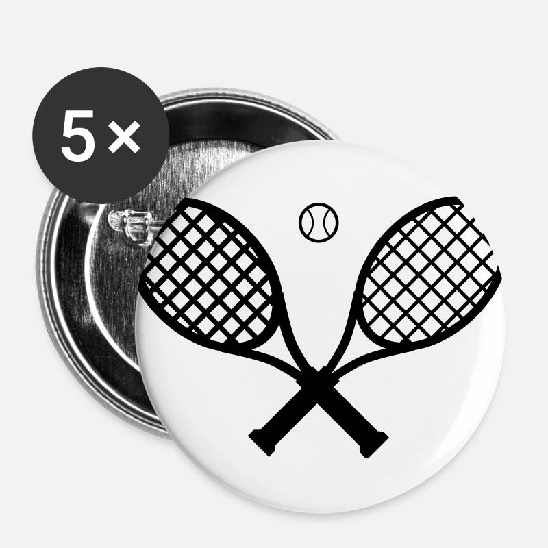 Tennis racket and tennis ball - Buttons large 2.2''/56 mm (5-pack) - white