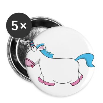 Cute Unicorn - Lot de 5 grands badges (56 mm) - blanc - Devant