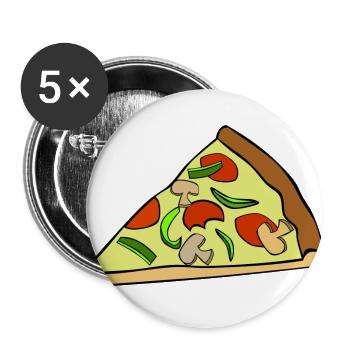 Pizza Pizzastück - Lot de 5 grands badges (56 mm) - blanc - Devant