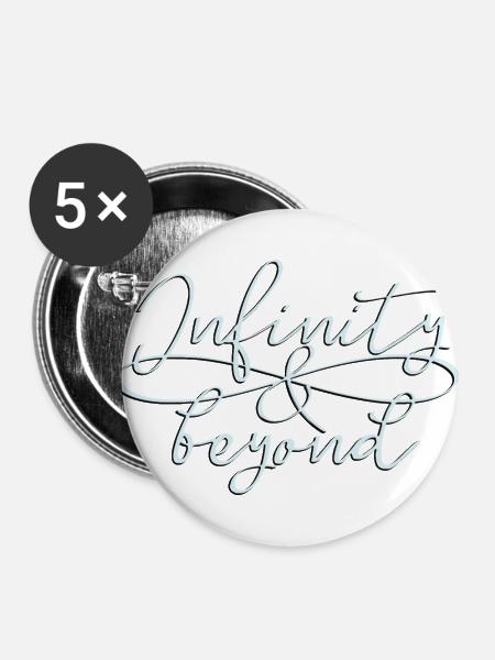 Freundschaftssymbol Unendlichkeitssymbol Infinity - Buttons groß 56 mm (5er Pack) - Weiß