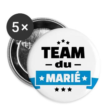 team du marié (vers.15) - Lot de 5 grands badges (56 mm) - blanc - Devant