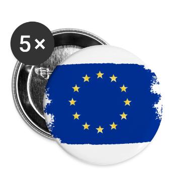 Drapeau de l'UE étoiles de l'UE Union européenne - Lot de 5 grands badges (56 mm) - blanc - Devant