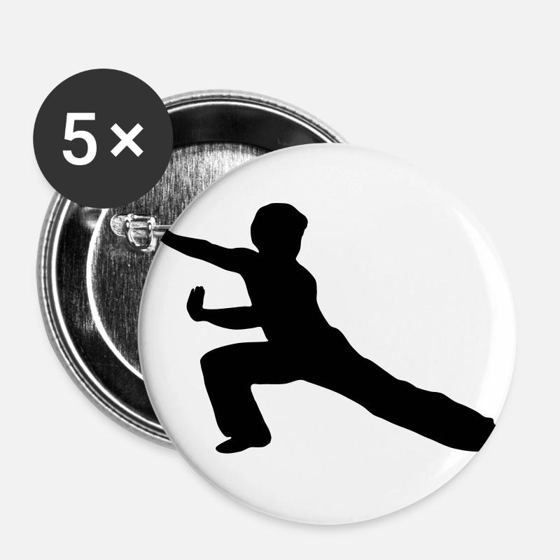 Martial Arts - Buttons large 2.2''/56 mm (5-pack) - white