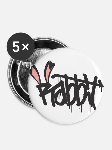 Hase - Buttons groß 56 mm (5er Pack) - Weiß