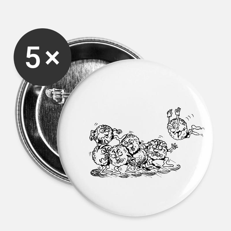 Quarrelsome cells 1 - Buttons large 2.2''/56 mm (5-pack) - white