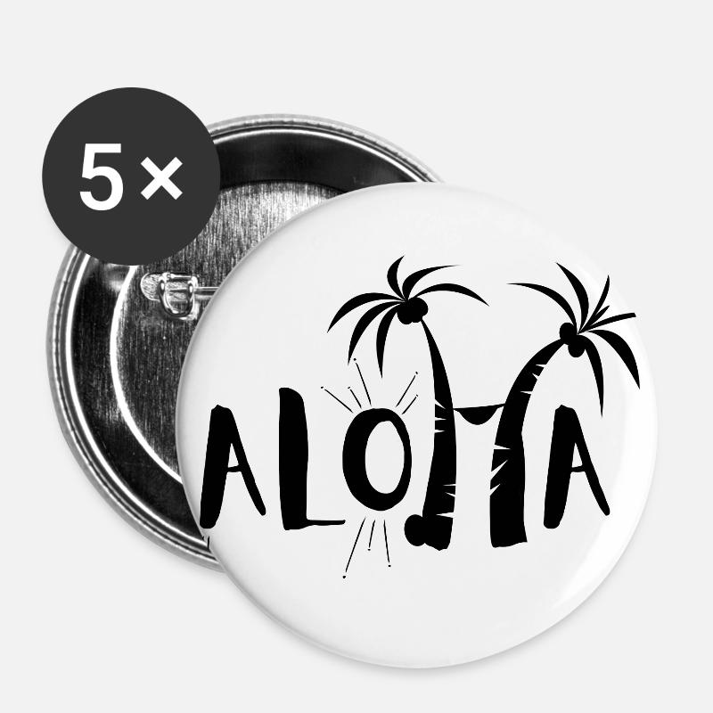Aloha - Buttons groß 56 mm (5er Pack) - Weiß