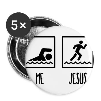 Walking over water Jesus gift - Buttons large 2.2''/56 mm (5-pack) - white - Front