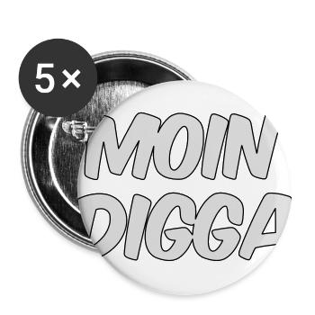 Moin Digga Hambourg - Lot de 5 grands badges (56 mm) - blanc - Devant