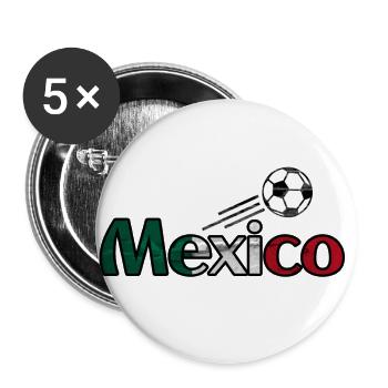 Fußball - Mexico - Buttons groß 56 mm (5er Pack) - Weiß - Vorne