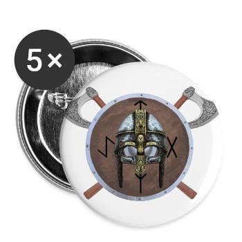 VIKING HELM - Buttons groß 56 mm (5er Pack) - Weiß - Vorne