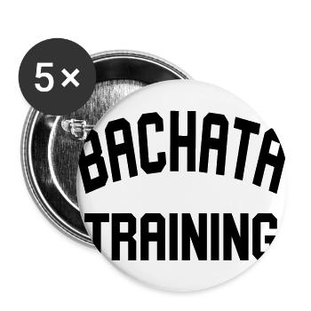Bachata Training - Chemise de danse - Lot de 5 grands badges (56 mm) - blanc - Devant