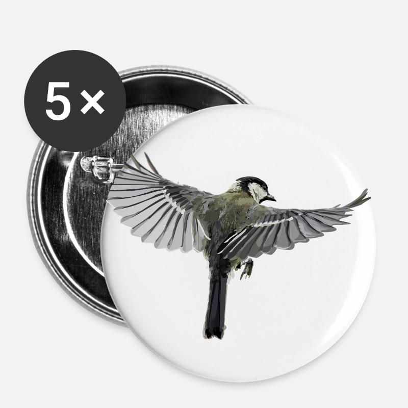 bird - Buttons large 2.2''/56 mm (5-pack) - white