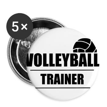 Volleyball Trainer Coach Spielen Sport - Buttons groß 56 mm (5er Pack) - Weiß - Vorne