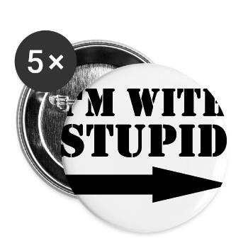 I'm with stupid - Buttons large 2.2''/56 mm (5-pack) - white - Front