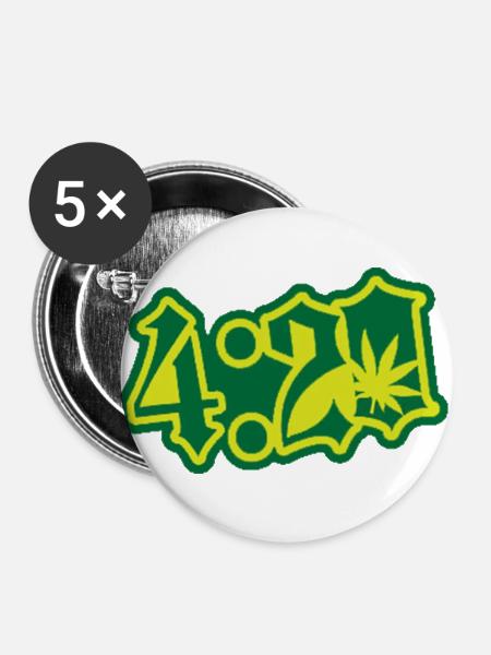 420 Abzeichen - Buttons groß 56 mm (5er Pack) - Weiß