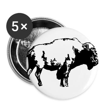 Buffalo - Bull - Lot de 5 grands badges (56 mm) - blanc - Devant