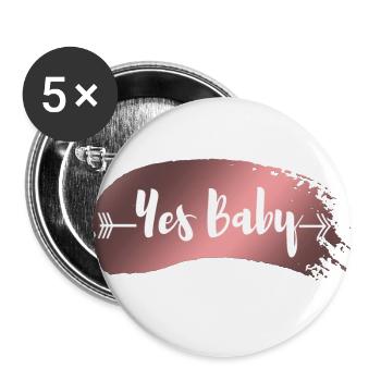 yes_baby_1 - Buttons large 2.2''/56 mm (5-pack) - white - Front