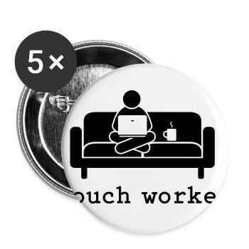 couch worker in your two desired colors - Buttons large 2.2''/56 mm (5-pack) - white - Front