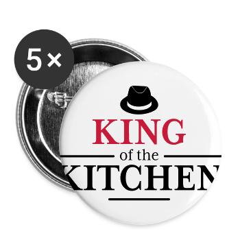 King of the Kitchen - Buttons large 2.2''/56 mm (5-pack) - white - Front