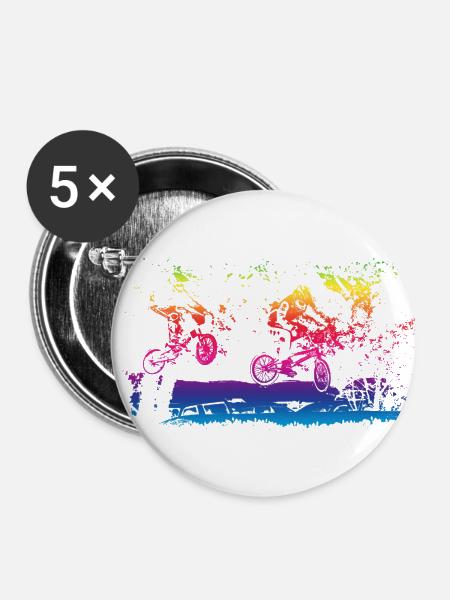 bmx - Buttons groß 56 mm (5er Pack) - Weiß