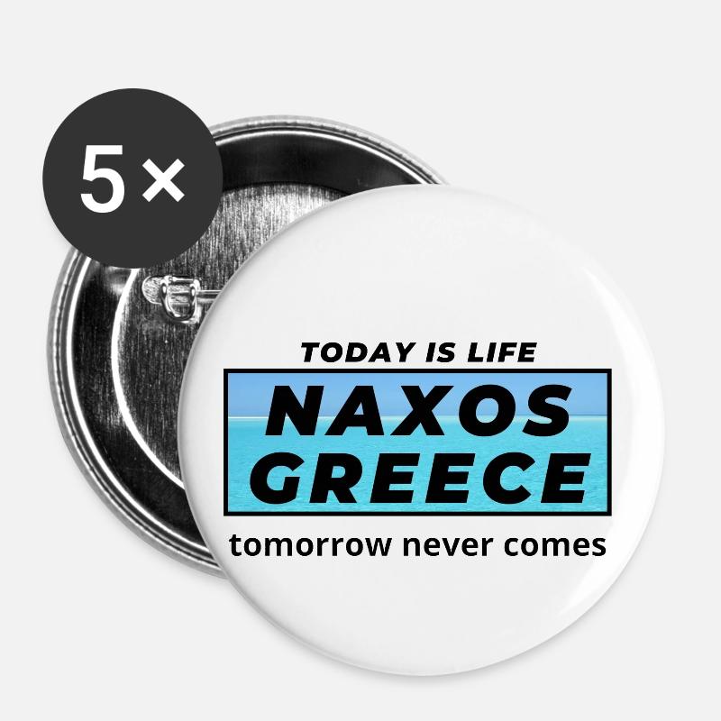 Naxos Greece - Buttons large 2.2''/56 mm (5-pack) - white