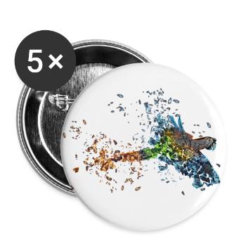 Papagei - Buttons groß 56 mm (5er Pack) - Weiß - Vorne