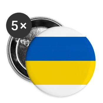 Drapeau de l'Ukraine - Lot de 5 grands badges (56 mm) - blanc - Devant