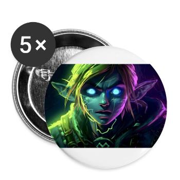 Elfenjunge, Feenjunge Fantasy - Buttons groß 56 mm (5er Pack) - Weiß - Vorne