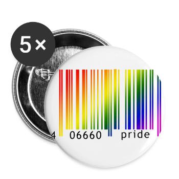 Devil Rainbow Pride - Buttons groß 56 mm (5er Pack) - Weiß - Vorne