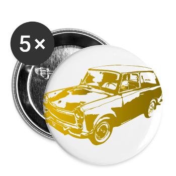  601 Kombi Trabi - Buttons groß 56 mm (5er Pack) - Weiß - Vorne