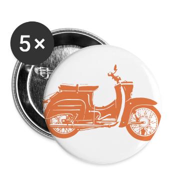 Simson Schwalbe KR51 - Buttons groß 56 mm (5er Pack) - Weiß - Vorne