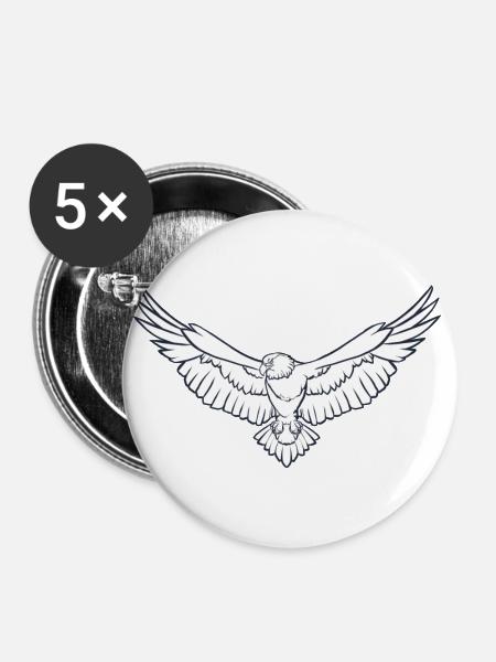 eagle58 - Buttons groß 56 mm (5er Pack) - Weiß