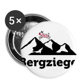 Chèvre de montagne Conception pour les grimpeurs - Lot de 5 grands badges (56 mm) - blanc - Devant