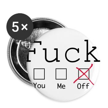Fuck off 2c - Buttons large 2.2''/56 mm (5-pack) - white - Front
