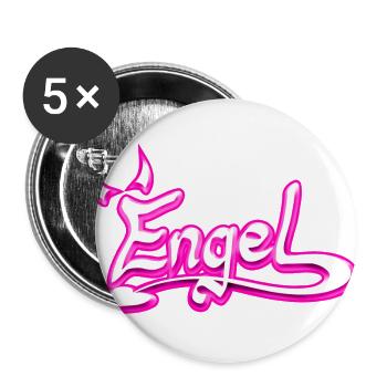 Engel pink,Geschenkidee - Buttons groß 56 mm (5er Pack) - Weiß - Vorne
