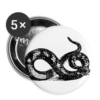 serpent - Lot de 5 grands badges (56 mm) - blanc - Devant