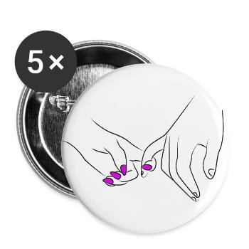 Holding Hands Couple Romantic - Buttons large 2.2''/56 mm (5-pack) - white - Front