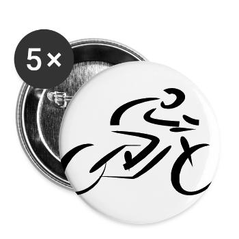 Radsport - Buttons groß 56 mm (5er Pack) - Weiß - Vorne